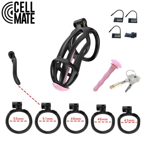 Pas cnoty Centurion Chastity Cage Black Size 3 CELLMATE