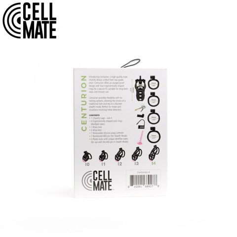 Pas cnoty Centurion Chastity Cage Black Size 4 CELLMATE