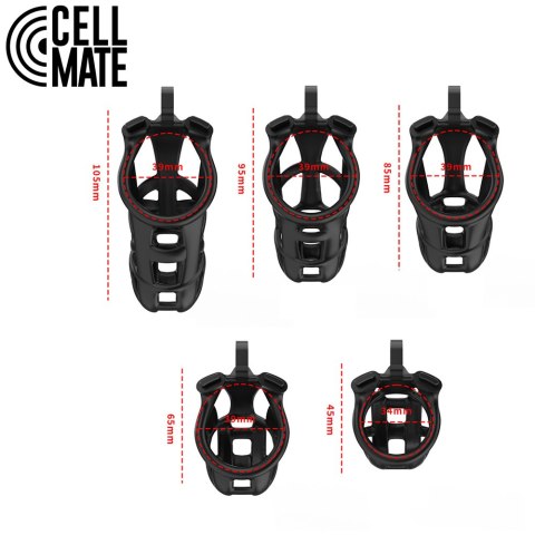 Pas cnoty Guardian Chastity Cage Black Size 2 CELLMATE