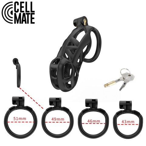 Pas cnoty Guardian Chastity Cage Black Size 4 CELLMATE