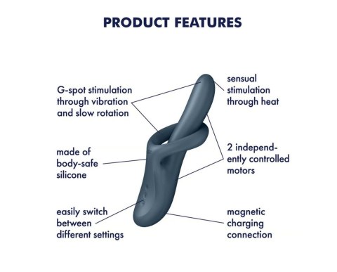 Podgrzewany wibrator do punktu G Heat flex 4 grey Satisfyer