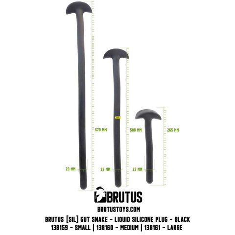 Sonda analna Gut Snake Liquid Silicone Plug Black M Brutus
