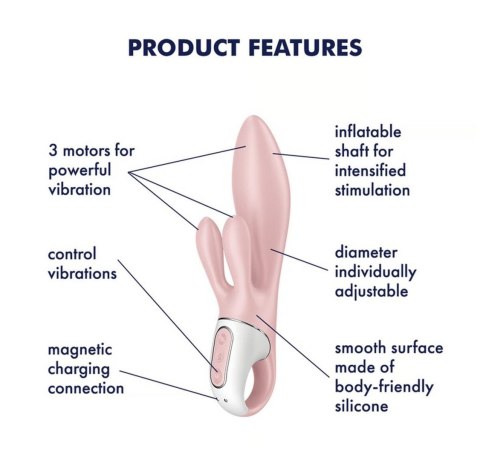 Wibrator króliczek Air Pump Bunny 3 rose Satisfyer
