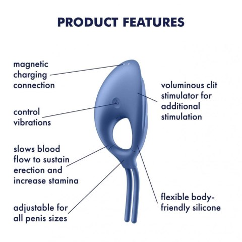 Wibrujący pierścień erekcyjny Swordsman Blue Satisfyer