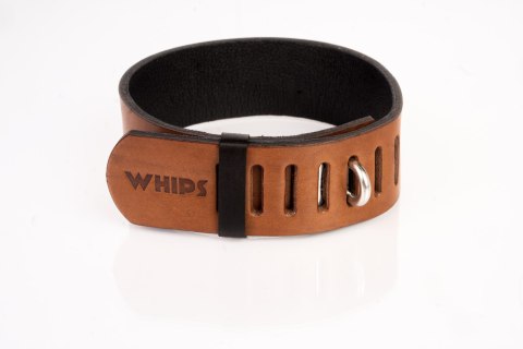 Obroża z kłódką brązowa L Primal Bond Whips