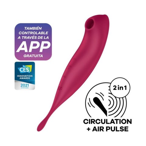 Wibrator wielofunkcyjny Twirling Pro Connect App dark red Satisfyer