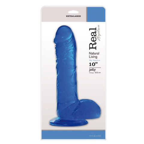 Dildo-FALLO JELLY REAL RAPTURE BLUE 10"