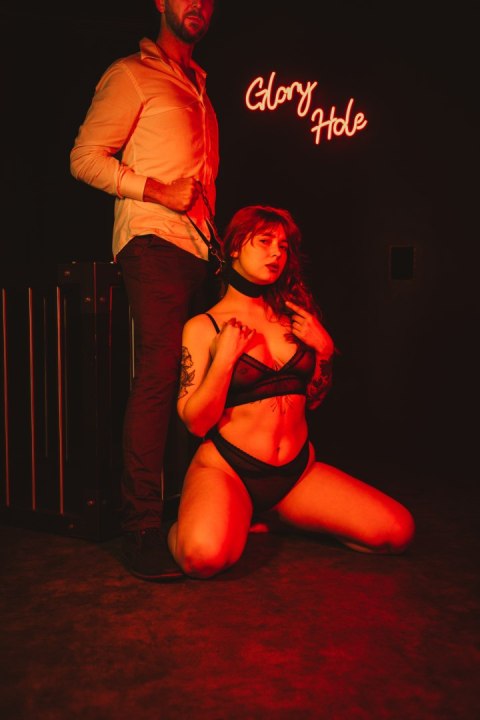 Obroża z kłódką czarna S Primal Bond Whips