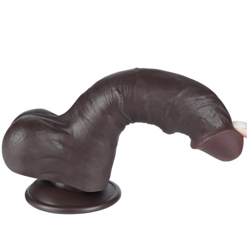 8'' Sliding Skin Dual Layer Dong Black