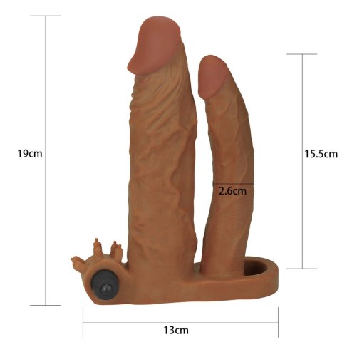 Add 2"" Pleasure X Tender Vibrating Double Penis Sleeve