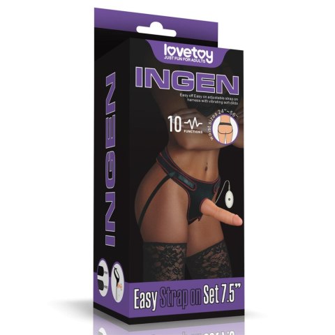Strapon Easy Set 7.5'' z wibracjami TPE cielisty