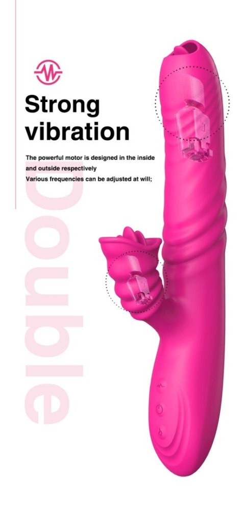 Wibrator-Angelia USB 3 functions of thrusting / 20 vibrations Pink
