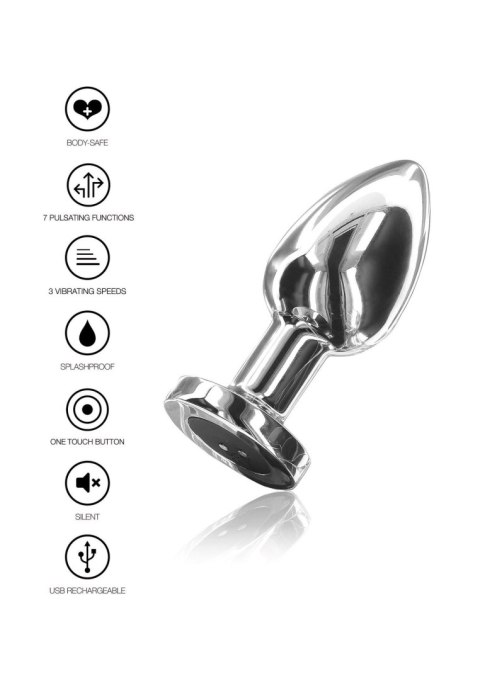 Korek analny z wibracjami The Glider Medium 8,5 cm Silver