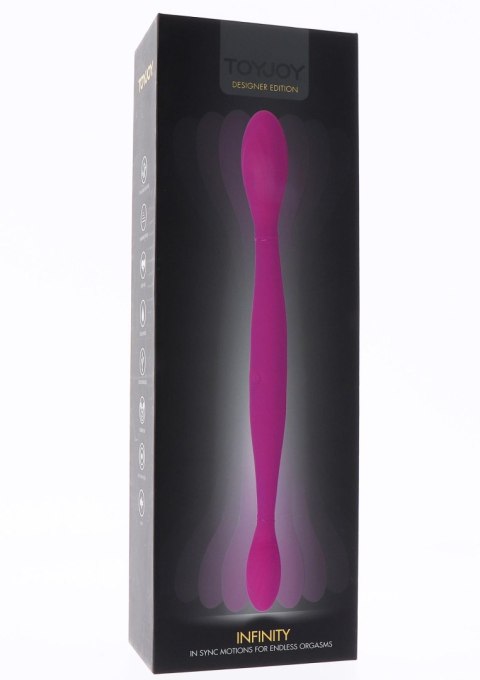 Podwójne dildo Infinity + 4 funkcje pulsacji pink Scala