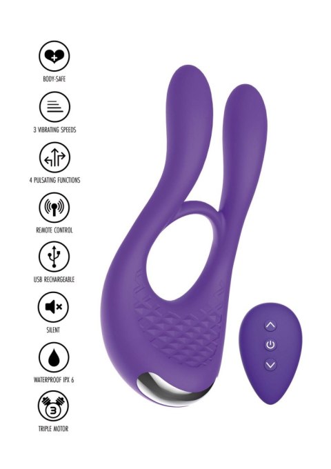 Pierścień erekcyjny z uszami Joy Ride Purple ToyJoy