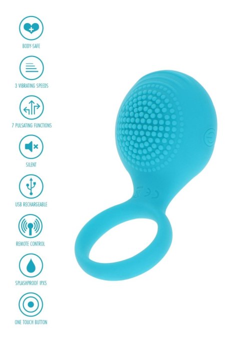 Pierścień erekcyjny Tickle Brush C-Ring Blue Scala