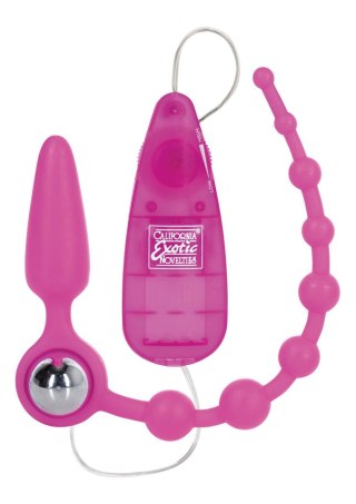 Wibrujący korek analny SCALA 2w1 pink