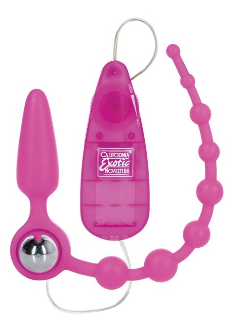 Wibrujący korek analny SCALA 2w1 pink