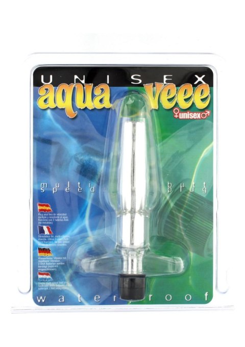 Wibrujący korek analny Aqua Vee żelowy 15,5 cm Transparent