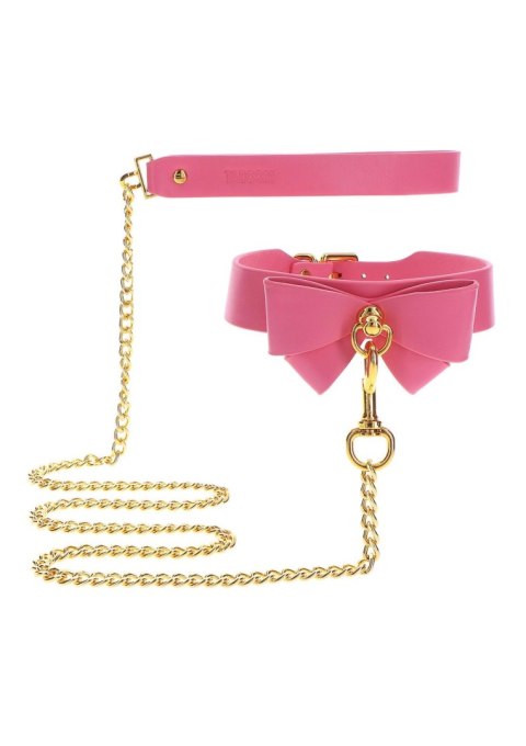 Obroża z kokardą Taboom + kajdanki Pink