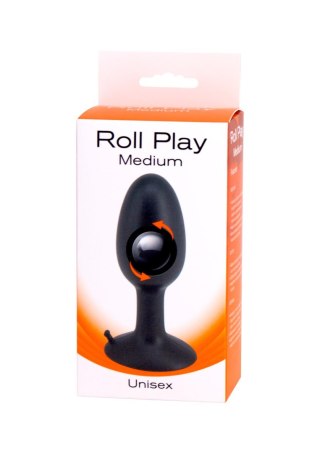 Korek analny z kulką Roll Play Medium Black