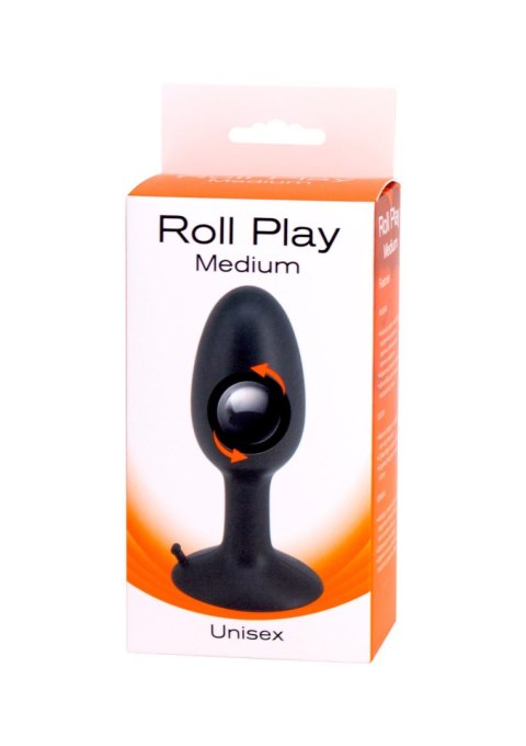 Korek analny z kulką Roll Play Medium Black