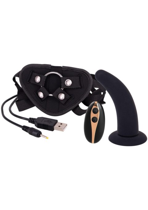 Strap on SCALA 7 trybów wibracji + pilot 12,5 cm black