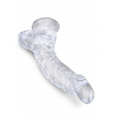 Dildo Sztuczny Penis King Cock 7,5" with Balls transparent z przyssawką