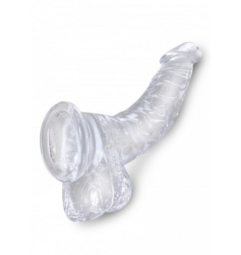 Dildo Sztuczny Penis King Cock 7,5" with Balls transparent z przyssawką