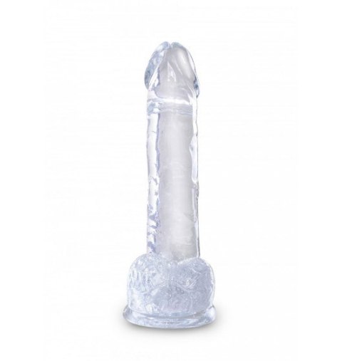 Dildo Sztuczny Penis King Cock 7" with Balls transparent z przyssawką