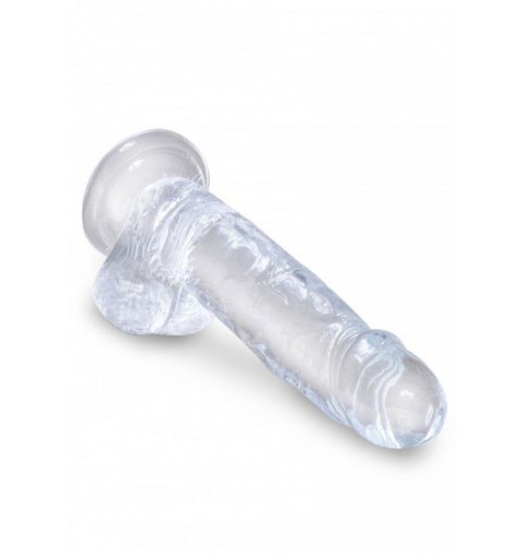 Dildo Sztuczny Penis King Cock 7" with Balls transparent z przyssawką