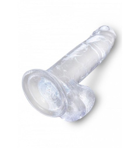 Dildo Sztuczny Penis King Cock 7" with Balls transparent z przyssawką