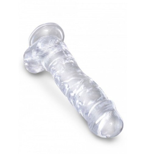 Dildo Sztuczny Penis King Cock 8" with Balls transparent z przyssawką