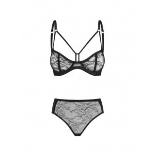 Petitenoir Set out of balconette bra and lace brief S