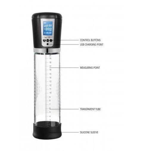 Shots Pumped Premium Rechargeable Automatic LCD Pump Transparent