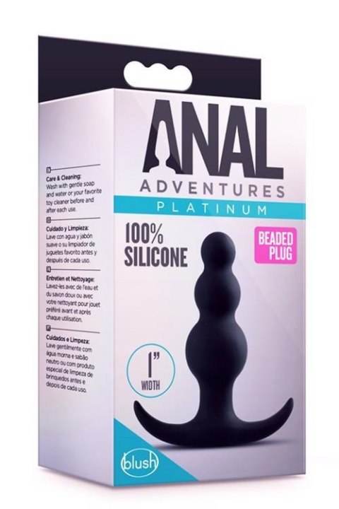 Korek analny z koralikami Anal Adventures Platinum black