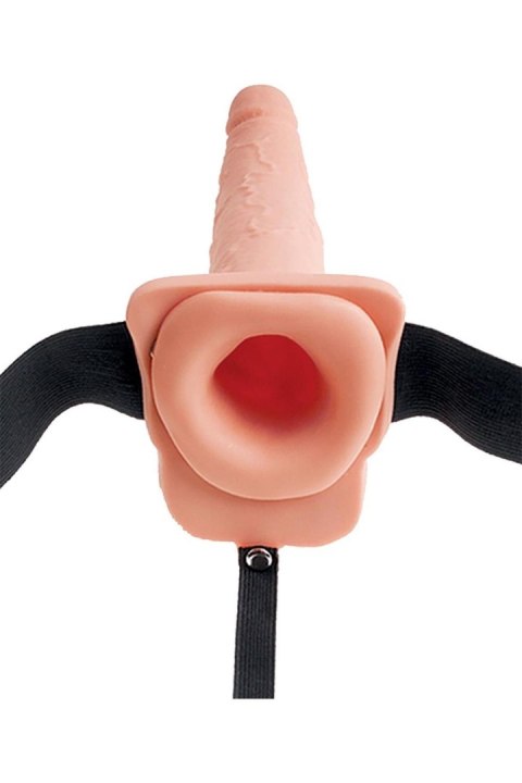 FETISH FANTASY SERIES 7 INCH SQUIRTING HOLLOW STRAP-ON LIGHT