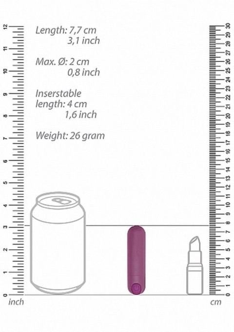 Mini wibrator bullet 10 trybów wibracji purple Shots