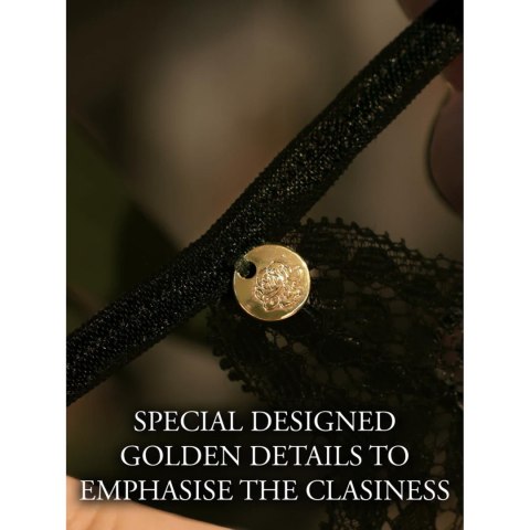 Ami - Thong with Adjustable Sliders and Golden Details - Plus Size