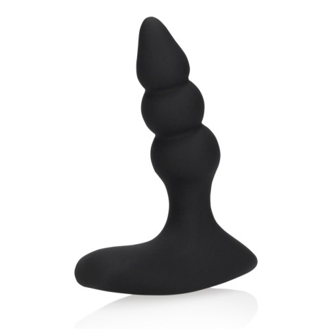 Korek analny z koralikami Loveline wibracje + pilot black