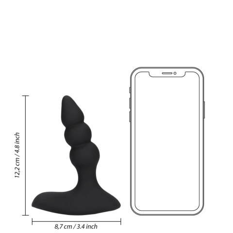 Korek analny z koralikami Loveline wibracje + pilot black