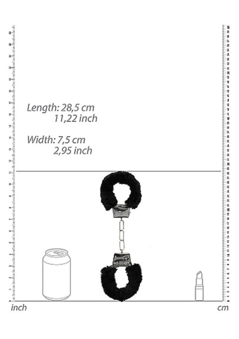 Kajdanki SHOTS z futerkiem Beginner's Black