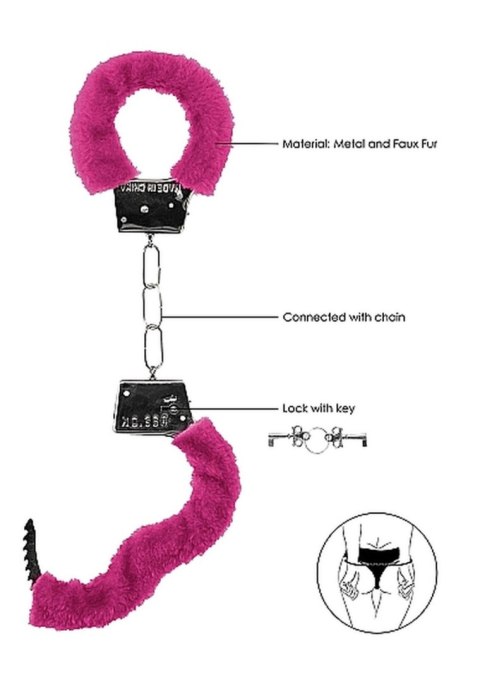 Kajdanki na ręce z futerkiem Beginner's Pink