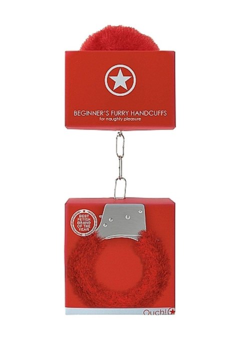 Kajdanki SHOTS Beginner's z futerkiem Red