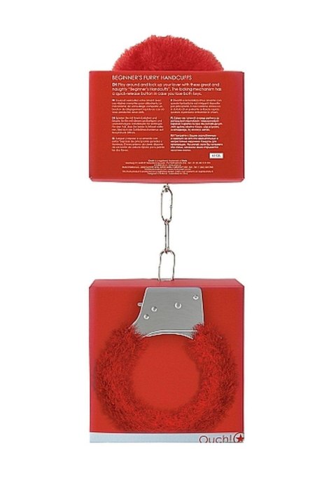 Kajdanki SHOTS Beginner's z futerkiem Red