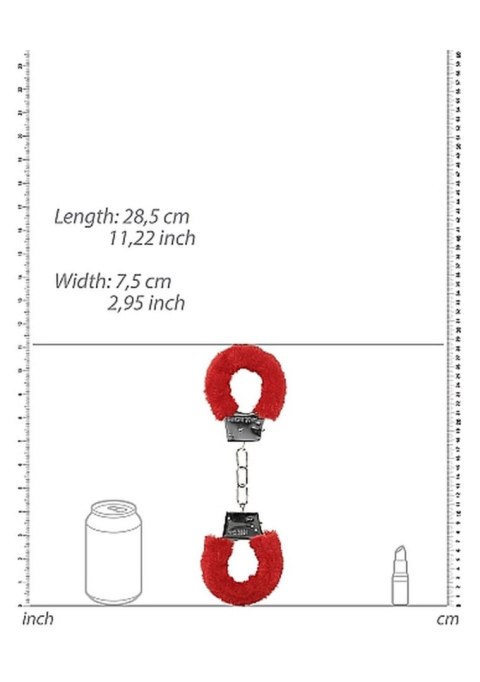 Kajdanki SHOTS Beginner's z futerkiem Red