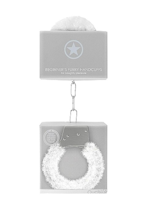Kajdanki SHOTS Beginner's Handcuffs Furry White