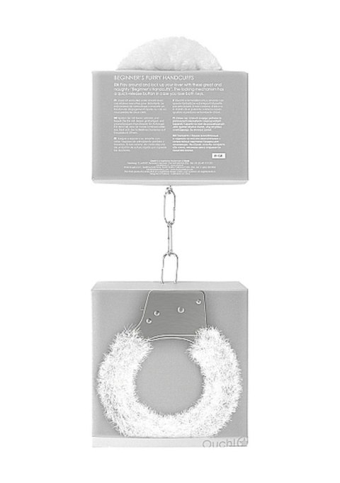 Kajdanki SHOTS Beginner's Handcuffs Furry White