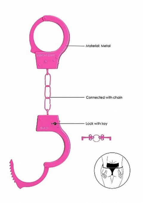 Kajdanki na ręce Beginner's metalowe Pink