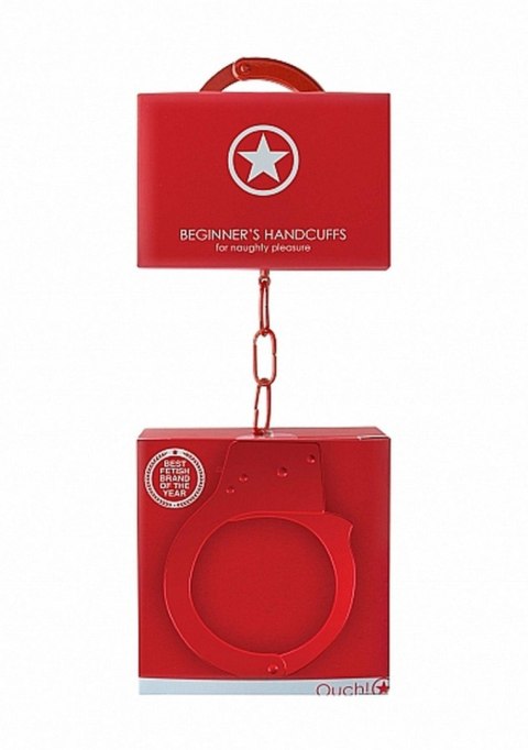 Kajdanki na ręce Beginner's Handcuffs metalowe Red